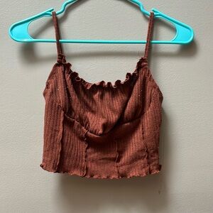 brown crop top